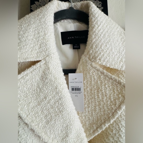 NWT Ann Taylor Tweed Double Breasted Peacoat Blazer XS - Picture 8 of 9